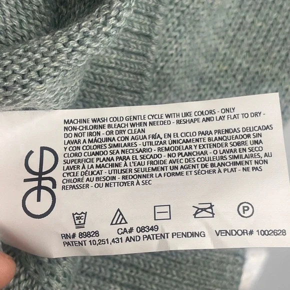 Ella Moss Green Crewneck Sweater Ribbed Knit Women Size: M - Picture 12 of 14